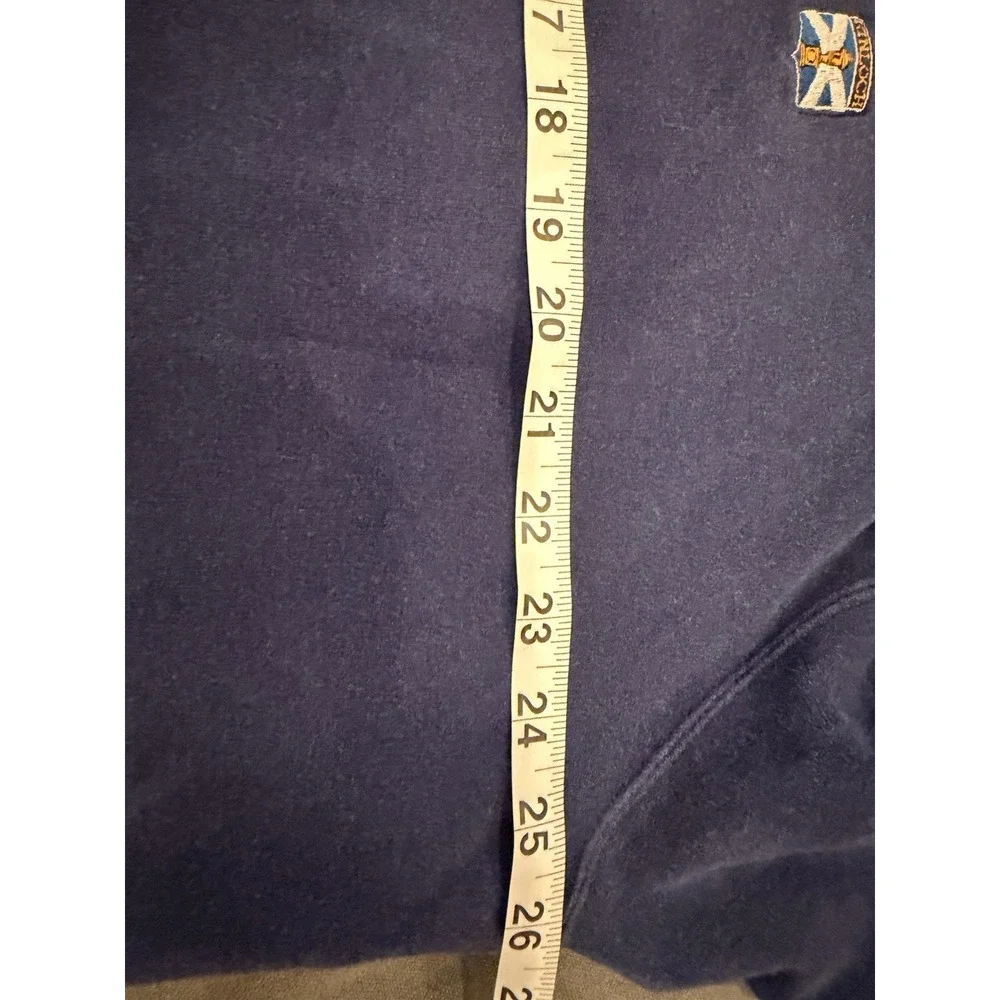 Peter Millar Men's XL Quarter Zip Pullover‎ Blue Cotton Kinloch Golf Club Crest